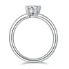 Boeycjr 925 prata oval corte 1ct 5 * 7mm f cor moissanite vvs anel de casamento com certificado nacional para mulheres