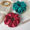 Mode satijnen zijde vrouwen vogels nest elastische haarbanden grote scrunchies boog haar broodje paardenstaart houder clips haaraccessoires