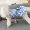 小さな犬のための宮殿のスタイルのデニムスカート夏のペットのための乙女王女トゥチュウドレスちょう結び千春子犬服Ropa Perro