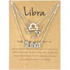 3pcs Colliers du Zodiaque 12 Constellation Pendentif Collier Astrologie Horoscope Vieil Anglais Signe du Zodiaque Choker Bijoux avec Carte de Message pour Femmes Filles