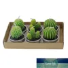 6PCs artificiella succulent växter Cactus Candle för familjekedjor Födelsedagsfest Bröllopsplats Dekorationer Candlelight Feast Factory Price Expert Design