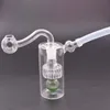 Quemador de aceite de vidrio portátil Bong Pipas de agua para fumar Hookah Recycler Hand Dab Rig Bongs con tubería de quemador de aceite macho y todos los accesorios