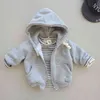 Koreanska Baby Kläder Hoodies Flickor Boys Bomull Fleece Sweatshirt Kids Hooded Jacka Oversized Hoodie Partihandel 211111