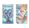 Front Clear Back Glittery Aluminum Foil Package Bag Electronic Product Storage Bags Jewelry Earring Mylar Pouch