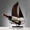 Dekoratif Nesneler Figürinler Antik Metal Süsler Ev Malzemeleri Şarap Rafı Yaratıcı Yelken Tekne Bisiklet Kırmızı Tutucu Dekorasyon Mobilyası