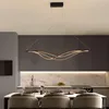 Золото или матовая черная современная светодиодная подвеска светильники светильники светильника для кухни живущая столовая шнур висит дома лампы