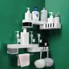 Shelf in Bathroom Corner Shelves Shampoo Holder Kitchen Storage Rack Mess Shower Organizer Wall Holder Space Saver For Household 210330