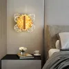 Lâmpada de parede criativa borboleta dourada Bedroom encadeamentos AC 220V 5W El TV Backrgound Acrílico Decorativo Indoor Decor