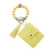 Bead Chain Key Ring Tassels Silicone Nyckelringar Party Favor PU Fransed Armband Mode Läppstift Hållare Väska Chapstick Cover LT30