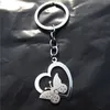 Heart Butterfly Keyring Stainless Steel Insect Keychains Jewelry Gift For Men Women 12 Pieces Whole