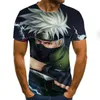 Anime Graphic T-shirt 3D męska T-shirt Summer Harajuku Topy Okrągły Koszula Neck Anime Boys Odzież Plus Size Streetwear X0621