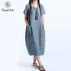 Suehut Moda Kobiety Casual Luźna Sukienka Solidna Kolor Krótki Rękaw Kieszonkowy Lato Vintage Midi Długa Sukienka Plus Rozmiar 5xl Robe 210331