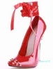 Damen-High-Heels aus Metall und Kristall, schmale, spitze High-Heels, luxuriös, geschnürt, sexy, schwarz / rot / lila, 16 cm