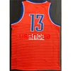 All embroidery 5 styles 13# George 2021 orange basketball jersey Customize men's women youth add any number name XS-5XL 6XL Vest