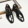Mode Zwart / Bruin Heren Bedrijfskleding Schoenen Lederen Oxfords Sociale Schoenen
