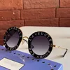 womens sunglasses classic fashion party round retro style black letter frame with bee glasses 0113S top quality UV 400 lens