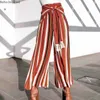 Inspired striped wide leg streetwear women tassle summer pants cotton trousers 210412