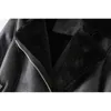 moda donna breve PU giacche invernali donna cappotti in pelle femminile stile moto vintage giacca ragazze calda cerniera chic 210427