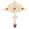 Pins, Brooches Large Size Moroccan Style Jewelry Brooch Classic Hollow Crystal With Rhinestone Arabic Wedding
