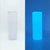 20oz sublimation straight luminous bottle cylinder glow in the dark stainless steel insulated thermos fluorescence Water Tumbler J3565755