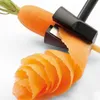 Annan Knivtillbehör Morot Curler Peeler Svart Morötter Spiral Shred Slicer Root Grönsaker Frukter Slicers Sharpener Garnishing Tool Wh0416