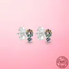 Pendientes de tuerca de aro redondos para mujer, aretes de plata de ley 925 con margaritas pavimentadas, luna y estrella, regalo de joyería