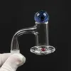 뜨거운 판매 25mm XL Beveled Edge Quartz Banger 사이클론 카브 캡 4mm 클리어 하단 버킷 14mm 남성 여성 dab rig