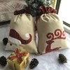 Sacchetti regalo di Natale Plaid Elk Ribbon Candy Bag Regali di Babbo Natale Sacco Xmas Party Drawstring Totes Festival Storage Pouch Decorazione Forniture B7790