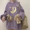2021 Harajuku Lolita Bear Baby Graphic felpa da donna Kawaii vestiti primavera allentati felpe spesse lunghe studentessa adorabile