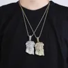 GUCY Big Jesus Necklace & Pendant With Tennis Chain Gold Color Iced Out Cubic Zircon Men's Hip Hop Jewelry Gift X0707