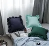 Белый/розовый/зеленый/серого/темно -синий простые льняные хлопковые подушка