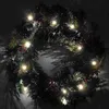 40CM Wreath Arrangement Christmas Ornament Spruce 2022 Christmas Wreath With LED Light Front Door Home Party Hanging Garland 211109