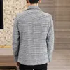 Wiosenne Kurtki Plaid Mężczyźni Busines Casual Coat Topy Moda Lapel Slim Fit Quality Mens Bombowiec Kurtka Streetwear Windbreaker 210527