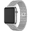 سوار من الفولاذ المقاوم للصدأ لساعة Apple Watch Ultra 49mm Band 41mm 45mm 40mm 44mm 38mm 42mm 5 Beads Style Metal Belt Bracelet iWatch series 8 7 5 3 4 se 6 bands