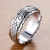 Bröllopsringar Mode Rose Guld Silver Färg Ring Kvinna Vintage Carving Blomma för Kvinnor Smycken Lyx Bröllop Engagemang