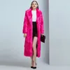 Frauen Pelz Faux Flauschigen Pelzigen Mantel Mit Kapuze Winter Frauen Elegent Lange Plüsch Weibliche Luxus Warme Jacke Drehen-unten Kragen outwear