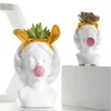 Piccolo carino resina nordica Testa umana Vaso dorato donna vaso di gomma da masticare soggiorno Decorazione Composizione floreale Creativo 2104093622098