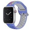 Cinta de silicone para banda de relógio Apple 45mm 41mm 4mm 42mm 40mm 38mm Sports Bracelete respirável para iwatch Series 7 6 5 4 3 Bandas SE