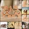 Rodzina Drewniana Statua Para Figurki Home Decor Craft Stół Ozdoby Ozdoby Drewniane Ojcowie Dnia Prezenty Biurowe Akcesoria Dekoracje