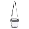 Cross Body Femmes Hommes Bandoulière Sac Fermeture Éclair Sangle Réglable Événement PVC Étanche Téléphone Stockage Clear Purse Rectangle Concert Mode