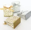 Scatole per caramelle per matrimonio romantico Nastro in argento dorato Regalo per feste Sacchetti di carta Design per biscotti Sacchetti avvolgenti Nuovo