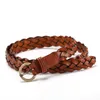 Bälten 100 Cowhide Weave Belt för kvinnor Braid Belt Fashion Nyest för klänning Ladies Female Belt Womens Belt Pu Pin Buckle Z0223