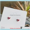 Jewelryrose Gold Color Cubic Zirconia Heart Shaped Stud Earrings For Women Wedding Bridal Party Jewelry Gift Pendiente Drop Delivery 2021 Zp