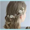 Jewelryjonnafe Or Floral Bridal Headpiece Pin Clip À La Main Feuille De Mariage Ornement De Cheveux Femmes Bijoux De Bal Drop Livraison 2021 B4Tiv