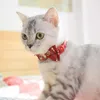 Kot kołnierzy Prowadzi Bowknot Cherry Blossom Drukowane Regulowane Bezpieczeństwo Klamry Gatos Bow Tie Akcesoria Kołnierz dla kotów Solid