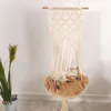 Gato balanço hammock boho estilo gaiola cama artesanal pendurado cadeira de sono assentos tassel gatos brinquedo jogar algodão corda animais de estimação casa