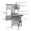 1500 W Knochensägemaschine Kommerzieller Tiefkühlfleischschneider