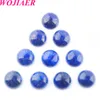 Wojiaer 12x5 mm Beads Cabochon Gemstone Round Healing Bead Fit for Women Men Diy Accesorios de joyas hechas a mano BU814
