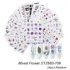 24pcs/set Flowers Nail Stickers Water Decals Transfer Art Nails Sticker Slides Lot Manicure Designer Decoration 3D