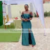 Vestidos KAPALI Omuz Abiye Green 2022 Mermaid Balo Abiye Aso Ebi Afrika Kadınlar Resepsiyon Parti Giyim